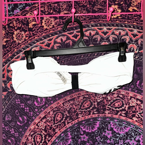 PINK Victoria's Secret Black and White Geometric Bandeau Bathing Suit Top - Picture 2 of 3